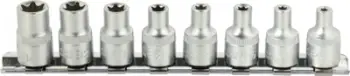 Set kapakësh TORX GEKO, 3/8", 7 copë, 4-14mm, çelik CrV