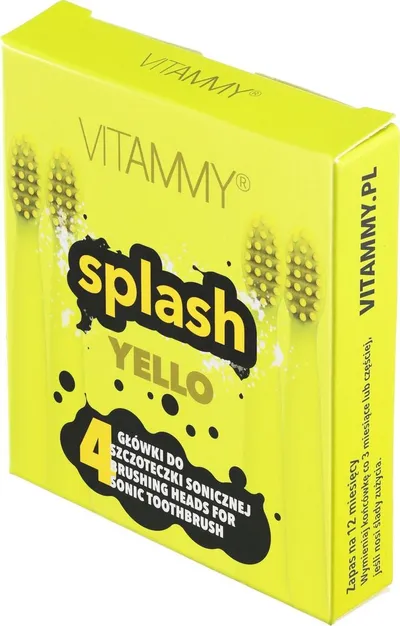 Kokë për furçën e dhëmbëve Vitammy Splash sonic, 4 copë, e verdhë - 1