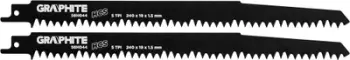 Teh sharre reciproke Graphite, HCS, 240 x 19 x 1.5 mm, 5TPI, 2 copë