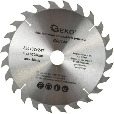 Teh sharrë rrethore GEKO 250mm, 32mm, 24 dhëmbë - 1