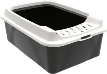 Kuti rëre për mace Rotho My Pet Bonnie Eco, plastike, me kapak, bardh e zi