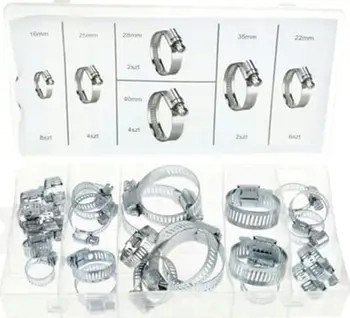 Set kapëse zorre GEKO, 26 copë, 16 40mm, metalike