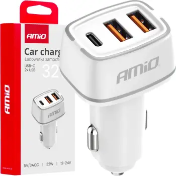 Karikues makine 2×USB-A + USB-C 32W 12/24V