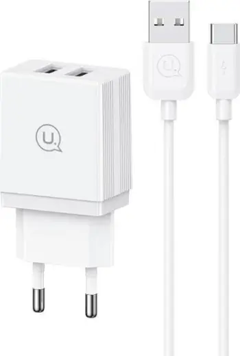 Set karikuesi Usams HC Series CC090, USB 2.1A, kabllo Type C 1m, i bardhë
