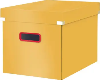 Kuti ruajtëse Leitz Click & Store Cosy Cube Large, karton i fortë, e verdhë
