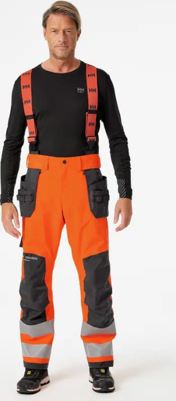 Pantallona pune Helly Hansen Workwear ALNA 2.0 SHELL CONS, të papërshkueshme nga uji, me elemente reflektuese, blu