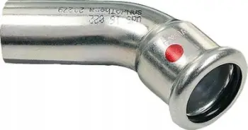 Bërryl 45° me gypth SANHA Therm ZWxZZ 15 mm, çelik, argjendtë