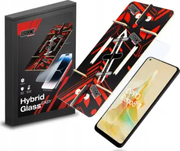 Xham mbrojtës GrizzGlass HybridGlass Easy për Oppo Reno 8T, hibrid, transpar, me kornizë montimi