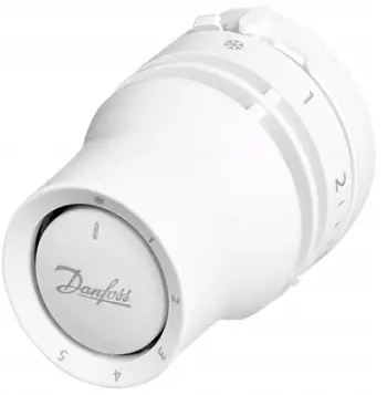 Kokë termostatike Danfoss Redia M30x1.5, për radiator, mekanike, e bardhë