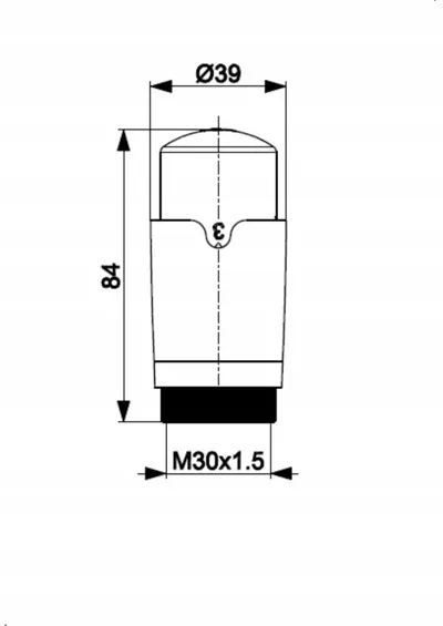 Kokë termostatike KOMFORT PRO, sensor me lëng, rregullim 0 28°C, e bardhë - 2