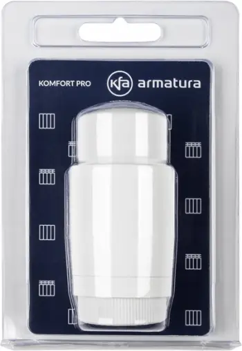 Kokë termostatike KOMFORT PRO, sensor me lëng, rregullim 0 28°C, e bardhë