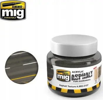 Teksturë asfalti për modele Ammo by Mig 2107, pastë akrilike, 250ml, gri
