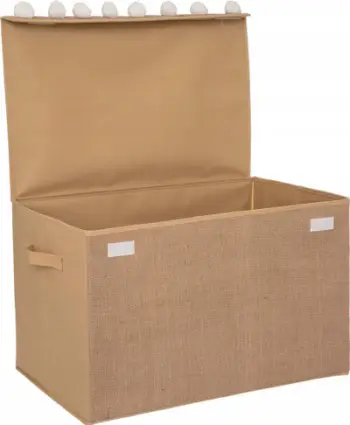 Kuti ruajtjeje Atmosphera Storage Box Jute Pompons, me kapak, palosëse, ngjyrë natyrale