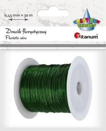 Tel floristik Titanum, 0.45 mm, 30 m, i gjelbër