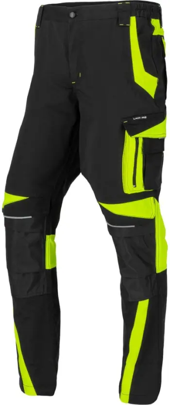 Pantallona pune Lahti Pro, madhësia M, material 270 g/m², të zeza me të verdhë