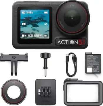 Kamerë aksioni DJI Osmo Action 5 Pro Standard Combo, 4K, rezistente në ujë 20 m, e zezë