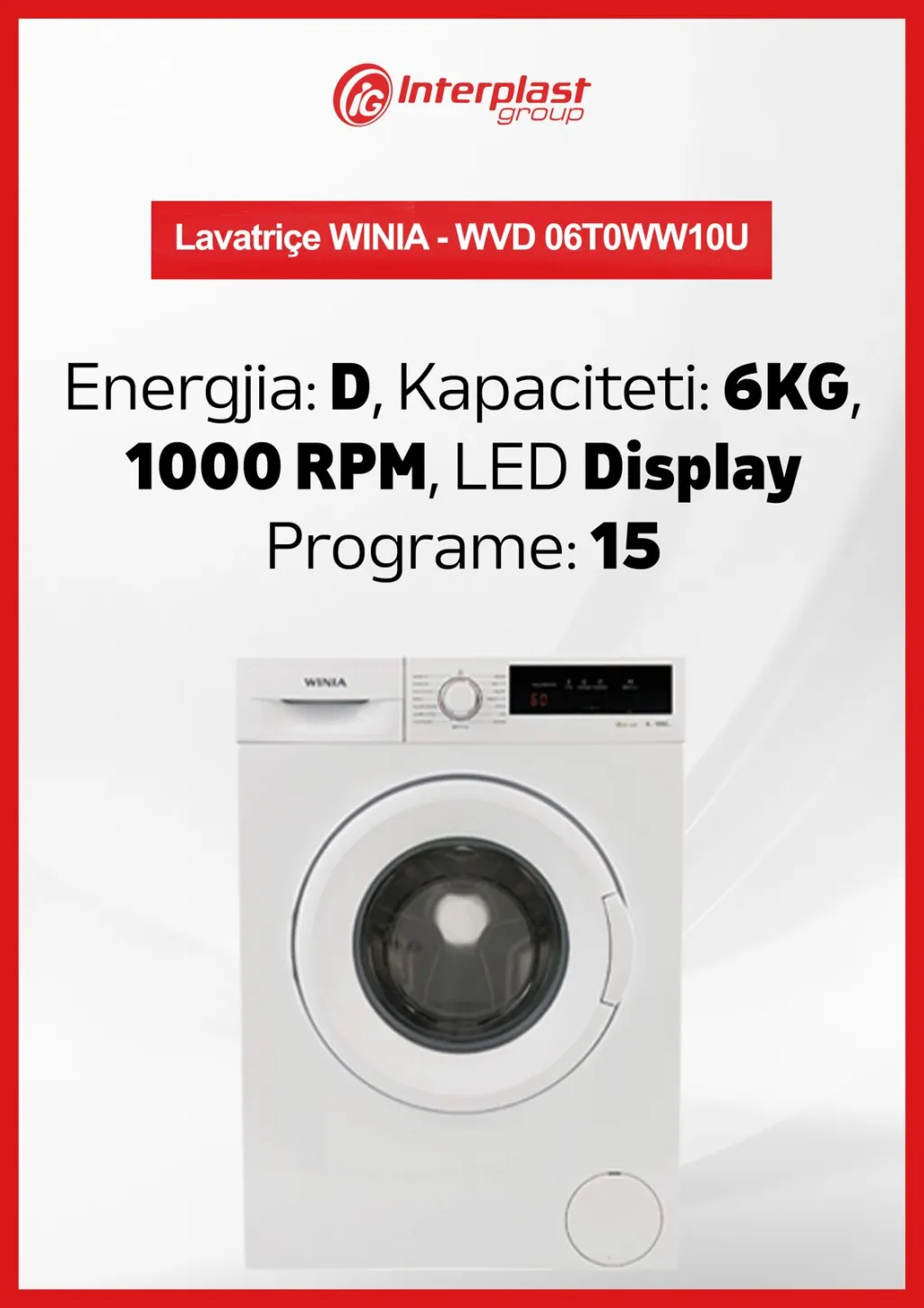 Lavatrice Winia 6KG – WVD 06T0WW10U - 2