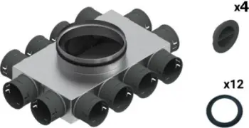 Kuti shpërndarëse ventilimi Spiroflex Vent Clear W1 Fi 75, aluzink, e hirtë