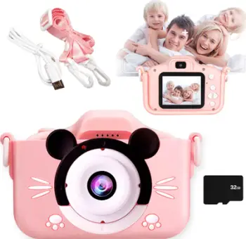 Kamerë digjitale për fëmijë Milky Pink Mouse, 32GB, me lojëra, rozë