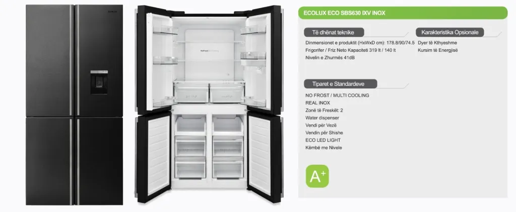 Frigorifer Ecolux – ECO SBS 630 IXV - 2
