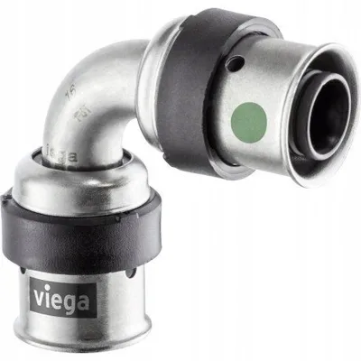 Bërryl inoksi Viega Smartpress, 90°, 20 mm, argjendtë - 1