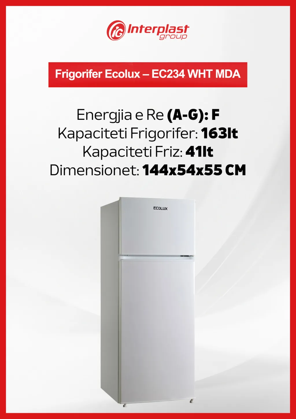 Frigorifer Ecolux – EC234 WHT MDA - 2