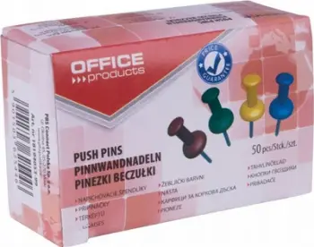 Kokëza zyra Office Barrel Thumb Tacks, 50 copë, ngjyra të përziera