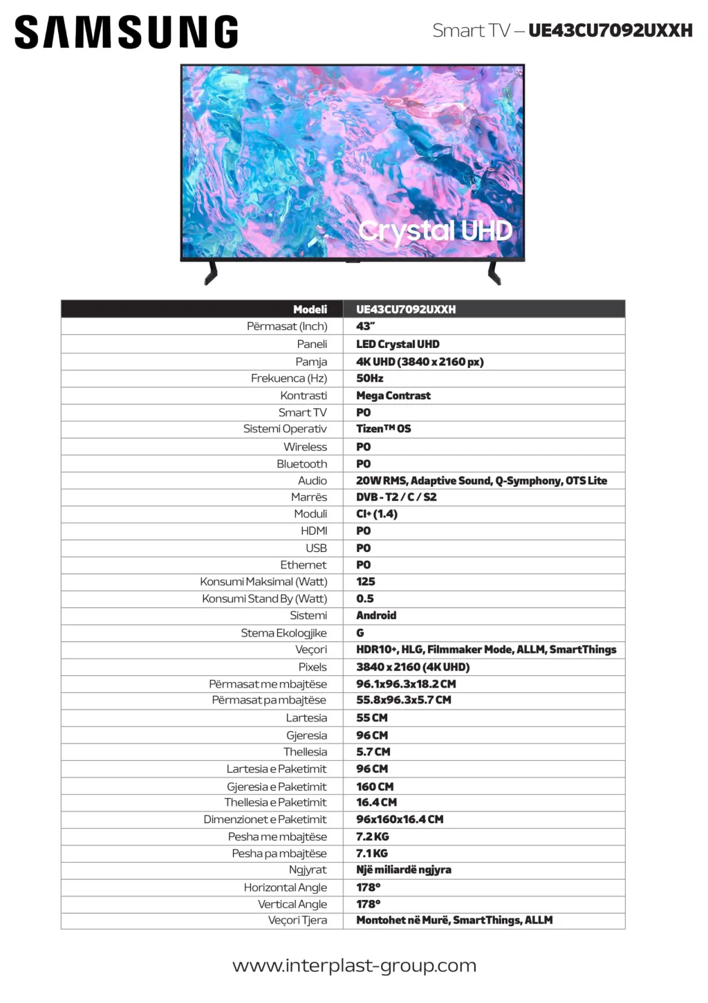 LED 4K Smart TV 43″ Samsung – UE43CU7092UXXH - 2