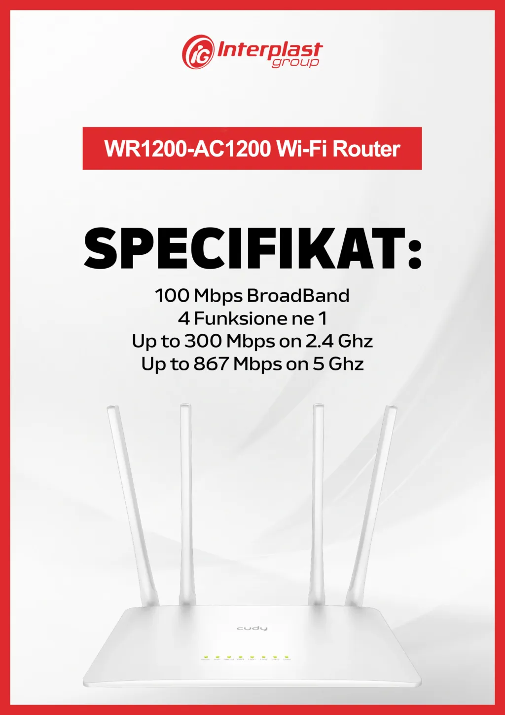 Cudy Smart WiFi Router – WR1200-AC1200 - 2