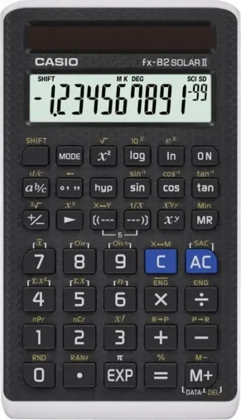 Makina llogaritëse Casio FX-82Solar, shkencore, tavoline, me energji diellore, e zezë