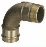 Bërryl kalues Viega 90°, 15mm x 1/2", bronz