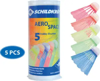 Kokrrat badminton Schildkrot Aero Space, plastikë najloni, set 5 copë, shumëngjyrëshe