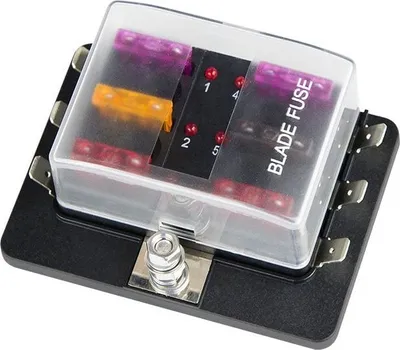 Kuti siguricash universale Fuse Box, 6 vende, me LED, e zezë - 1