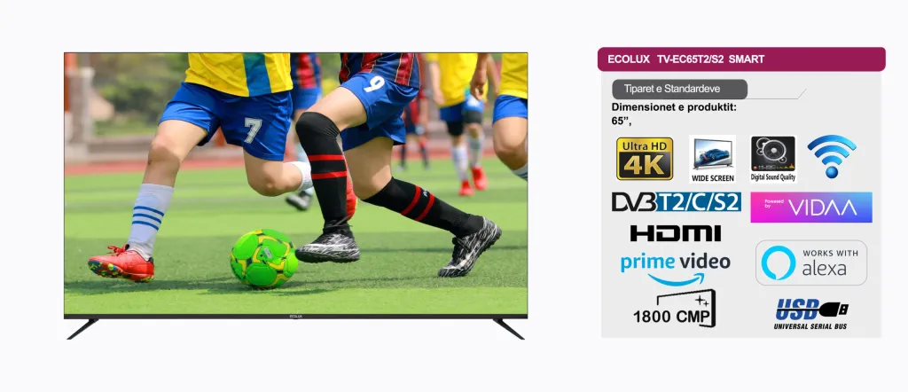 4K Smart Tv Ecolux 65″(145.3cm) – EC65T2 Smart TV - 2