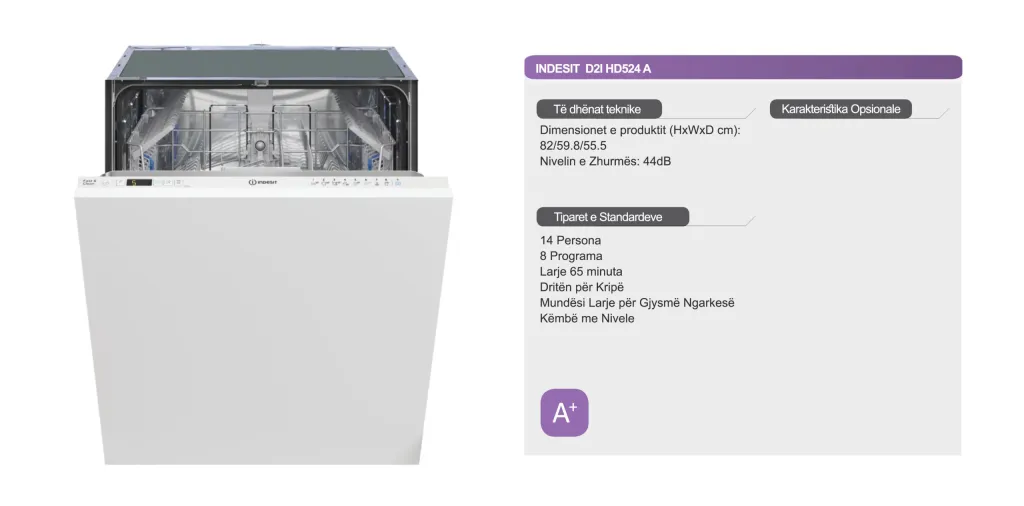 Enëlarëse Montuese Indesit – D2I HD524 A - 2