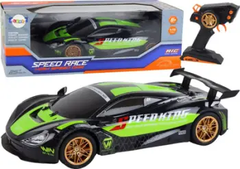 Makina me telekomandë Leantoys R/C Sports Car, shkalla 1:10, jeshile e zezë