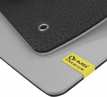 Tapet fitnesi HMS MFK01, 1.5cm, me vrima për varje, gri e zezë