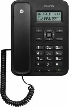 Telefon fiks me kabllo Motorola CT202, altoparlant, ekran me identifikim telefonuesi, i zi