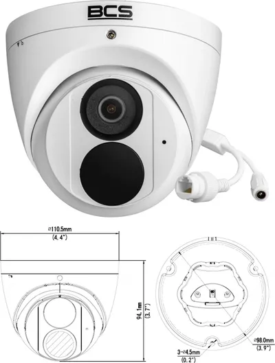 Kamerë dome IP BCS POINT BCS-P-EIP25FSR3-Ai2, 5MP, lentë 2.8mm, e bardhë - 3