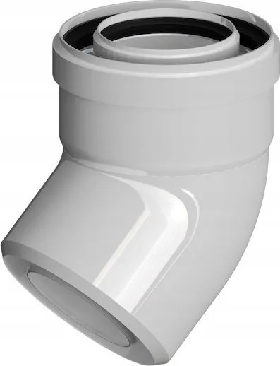Bërryl oxhaku RICOM PAL, 80/125mm, 45°, PP AL - 1