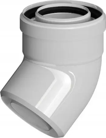 Bërryl oxhaku RICOM PAL, 80/125mm, 45°, PP AL