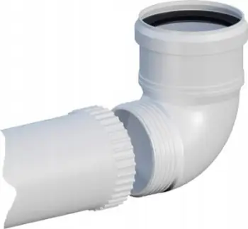 Bërryl oxhaku Ricom PP, 80mm, me zgjatim 50cm, i bardhë