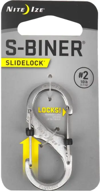 Karabiner Nite Ize S-Biner SlideLock #2, çelik inox, SlideLock, argjendtë