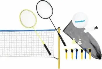Set volejbolli dhe badminton, për oborr dhe plazh, portativ
