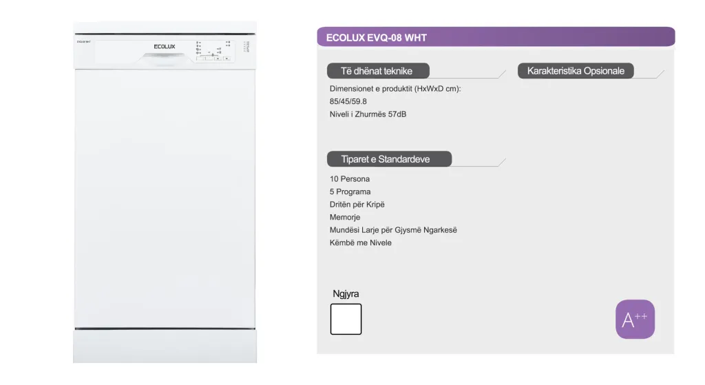 Enëlarëse Ecolux 45cm – EVQ 08 WHT - 2
