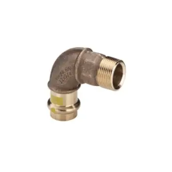 Bërryl për gaz Viega Profipress G 2614, 90°, 28 mm FI, bronz i kuq