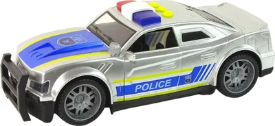 Makina policie lodër Leantoys, shkallë 1:14, drita dhe tinguj, argjendtë - 2