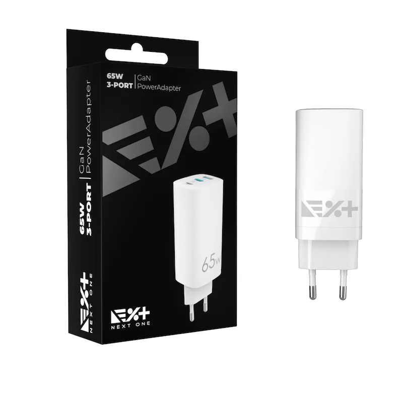 NEXT ONE 65W 3-Port GaN Power Adapter (up to Macbook Pro 13″) - 1