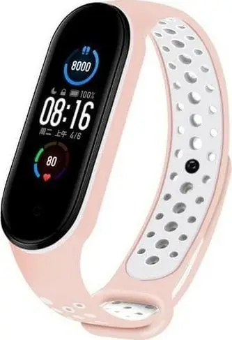 Rrip dore Beline Band Design për Xiaomi Mi Band 7/6/5, silikon, rozë dhe e bardhë