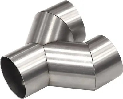 Kolektor shkarkimi INOX Y Pipe, 2.5"-2.5", 63mm, argjendtë - 1
